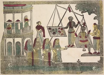 Krishna vektet mot dyrebare gjenstander, 1800-tallet.