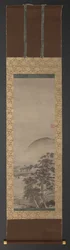 Landskap med figurer (ett av et par)