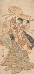 Kabuki-skuespiller Nakamura Tomijuro I i en kvinnelig danserolle, ca. 1777.