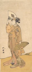Nakamura Matsue II som en kvinne som står på en høyde, 1773.