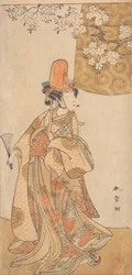 Segawa Tomi Saburo-medlem Tejiro f datter Tokiji-medlem Hanagatami Kazori Eboshi, februar 1774.