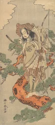 Den niende Ichimura Uzaemon som en samuraikriger, ca. 1773.