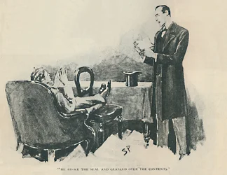 Han brøt seglet og kikket over innholdet, 1892