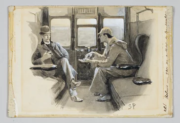 Illustrasjon til Arthur Conan Doyles Sherlock Holmes-fortelling «Eventyret om Silver Blaze», 1892