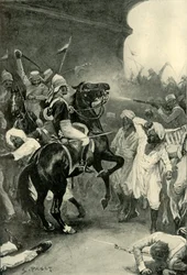 Roberts har sin lader skutt gjennom hodet på Bulandshair, 1901.