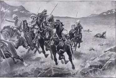 Å kjøre hansken: en lanserpatrulje under kryssild (litho)