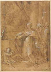 San Carlo Borromeo elsker et bilde av Jomfruens fødsel