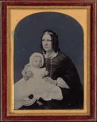 Portrett av en kvinne og baby, ca. 1855 (foto)