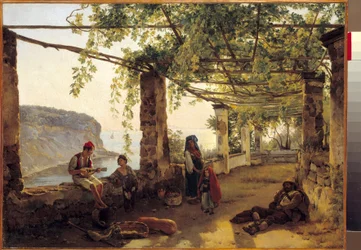 Landskap nær Sorrento på Amalfikysten Maleri av Silvestre Shchedrine (1791-1830) 1826