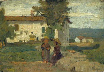 Bønder i solen, ca. 1863 (olje på lerret på papp)
