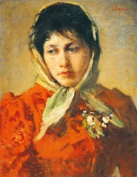 La scellerata (skurkaktig kvinne), av Silvestro Lega (1826-1895), olje på lerret, 50x38 cm