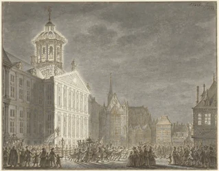 Illuminasjon av rådhuset for Vilhelm 5. og Vilhelmine av Preussen, 1768