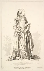 Old Fashion Françoise, fra samling av forskjellige utenlandske figurer Oppfunnet av..., 1700-tallet.