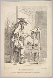 Frontispice: Gaigne Petit, fra Le Cris de Paris The Cries of Paris, plate 1, 1700-tallet.