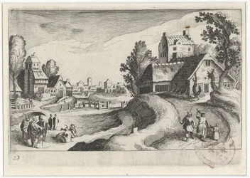 Landsbyutsikt med en gård