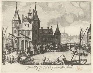 Utsikt over Eerste Regulierspoort i Amsterdam