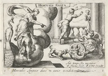 Jonge Hercules wurgt twee slangen Hercules dreper to slanger i vuggene deres (tittel på objekt) Herculische temaer (serietittel) Hercules (serietittel på objekt)