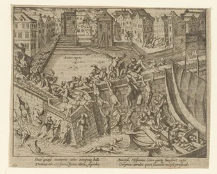 Den spanske furien: Innbyggerne flykter ut i Schelde-elven, 1576