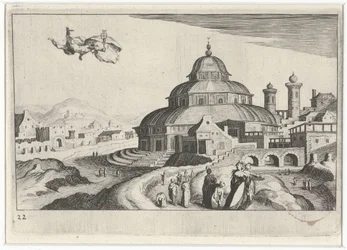 Bybilde med Merkur Sør-europeiske landskap (serietittel) Topographia variarum regionum (serietittel)