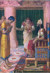 Daniel i Kings court, fra The Bible Picture Book utgitt av Thomas Nelson, ca. 1950