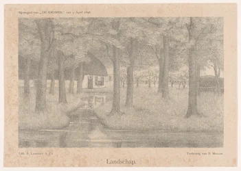 Gård blant trær Landskap (tittel på objekt)
