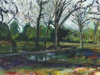 Flom, Richmond Park (akvarell, gouache, akvarellblyant og blekk på papir)