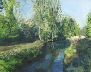 Latchmere Brook, Ham Common (olje på panel)
