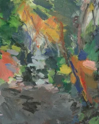 Skogssti nr. 20 (akryl på lerret)