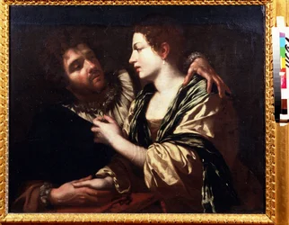 Elskere. Maleri av Simon Vouet (1590-1649). Olje på lerret, 82 x 100 cm