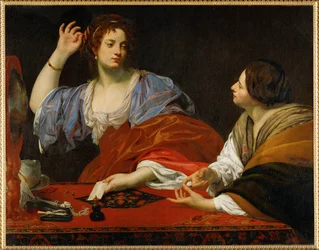 Martha irettesetter sin forfengelige søster Magdalen, ca. 1621 (maleri på lerret)