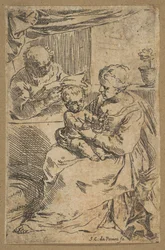 Hellig familie med rosenkrans, ca. 1640-1642.