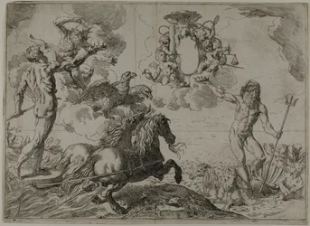 Jupiter, Neptun og Pluto tilbyr sine kroner til armene til kardinal Borghese