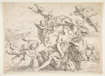 Voldtekt av Europa, ca. 1636.
