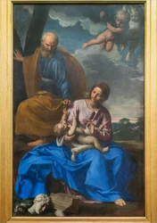 Den hellige familie. Hvilen på flukten til Egypt, ca. 1640 (olje på lerret)
