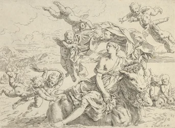 Voldtekten av Europa, ca.1636.