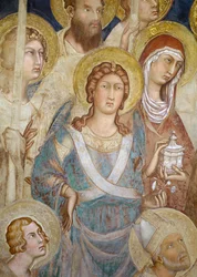 Maesta, detalj av St. Michael, freskomaleri fra 1315