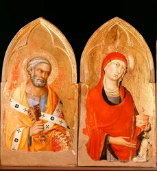 Sankt Peter og Sankt Maria Magdalena. Polyptych of Orvieto (tempera og gull på panel