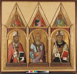 St. Geminianus, ca. 1319 tempera med gull på paneldetalj av 58835