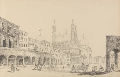 Album med 30 visninger i Tyrol og Italia: Church of Saint Antonio - Padua 3.r. nov.r 1840