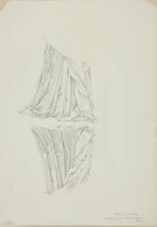Drapert figur og refleksjon, studie for Mirror of Venus