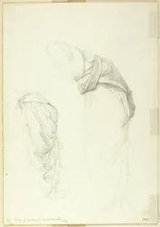 Drapery, to studier for The Mirror of Venus