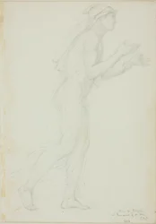 Studie for Pilgrim i Romaunt of the Rose