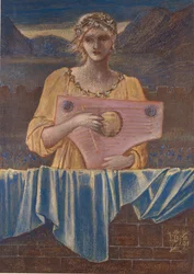 Studie av en kvinne med et musikkinstrument, 1895