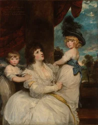 Portrett av Jane, grevinne av Harrington, med hennes sønner, viscount Petersham og den ærede Lincoln Stanhope