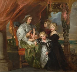 Deborah Kip, kone til Sir Balthasar Gerbier, og hennes barn