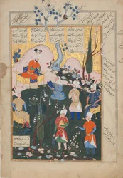 Fødsel av Zal, Folio fra en Shahnama Book of Kings, 1576-77.