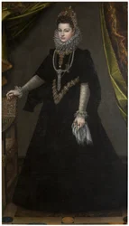 Tysk: Infanta Isabella Clara Eugenia (1566-1633) Portrett av Infanta Isabella Clara Eugenia