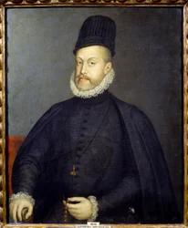Portrett av Spanias konge Filip II (1527-1598). Maleri av Sofonisba Anguissola eller Anguisciola (1540-1625)