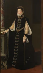Spansk: Isabel de Valois som holder et portrett av Filip II Portrett av Elisabeth av Valois som holder et portrett av Filip II