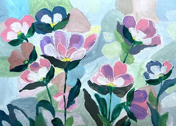 Maleriske pastellblomster